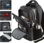 Laptop Backpack,Business Travel Anti Theft Slim Durable Laptops Backpack with USB Charging Port,Water Resistant College School Computer Bag for Women & Men Fits 15.6 Inch Laptop and Notebook - Black - Image 2